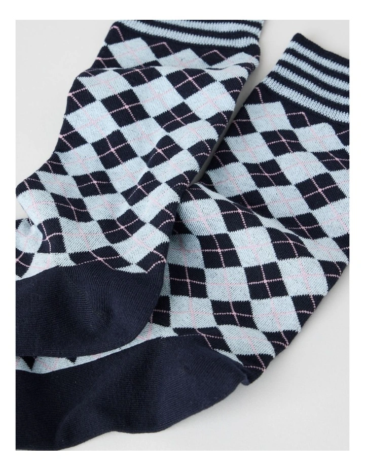 Australian Cotton Argyle Socks in Dark Night image 2
