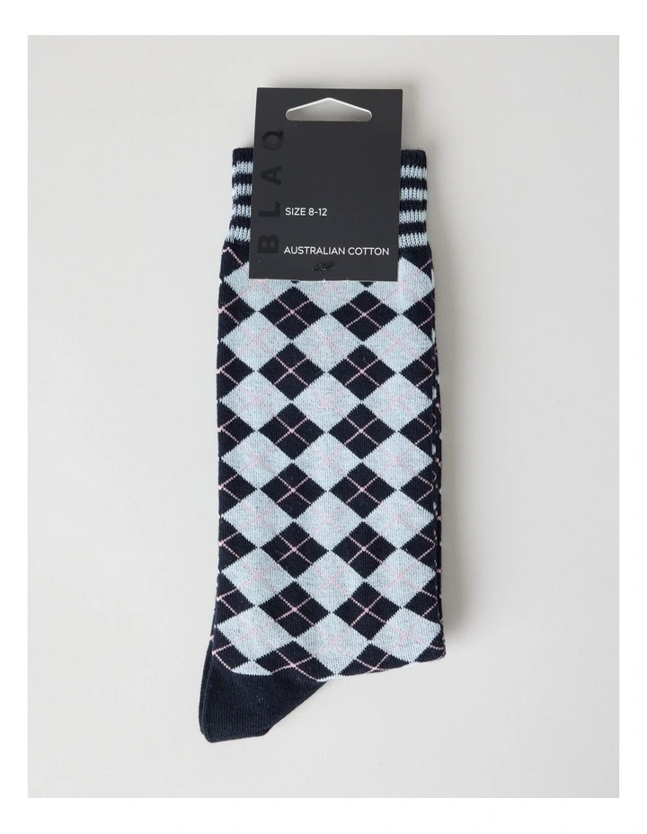 Australian Cotton Argyle Socks in Dark Night image 3