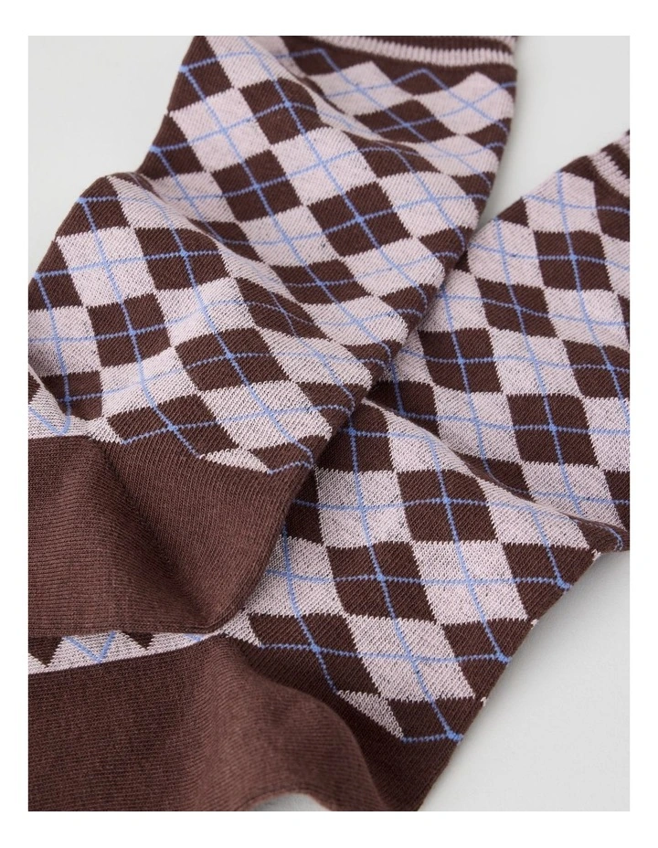 Australian Cotton Argyle Socks in Walnut image 2