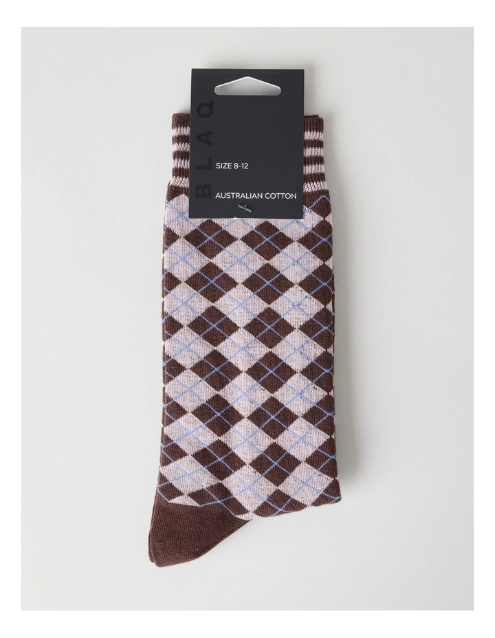 Australian Cotton Argyle Socks in Walnut image 3