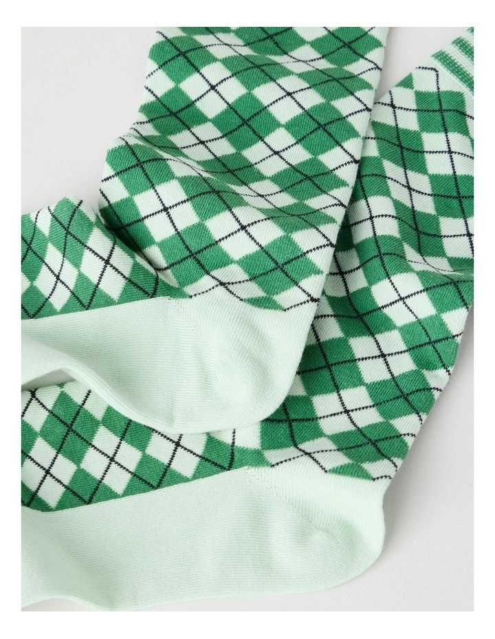 Australian Cotton Argyle Socks in Warm Mint image 2