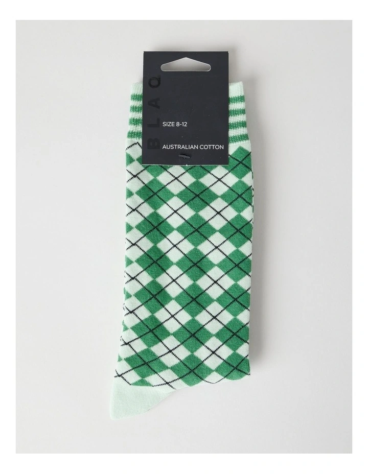 Australian Cotton Argyle Socks in Warm Mint image 3