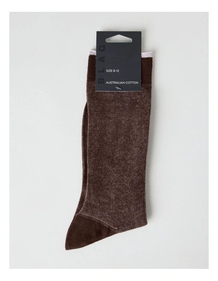 Australian Cotton Vertical Stripe Socks in Walnut image 3