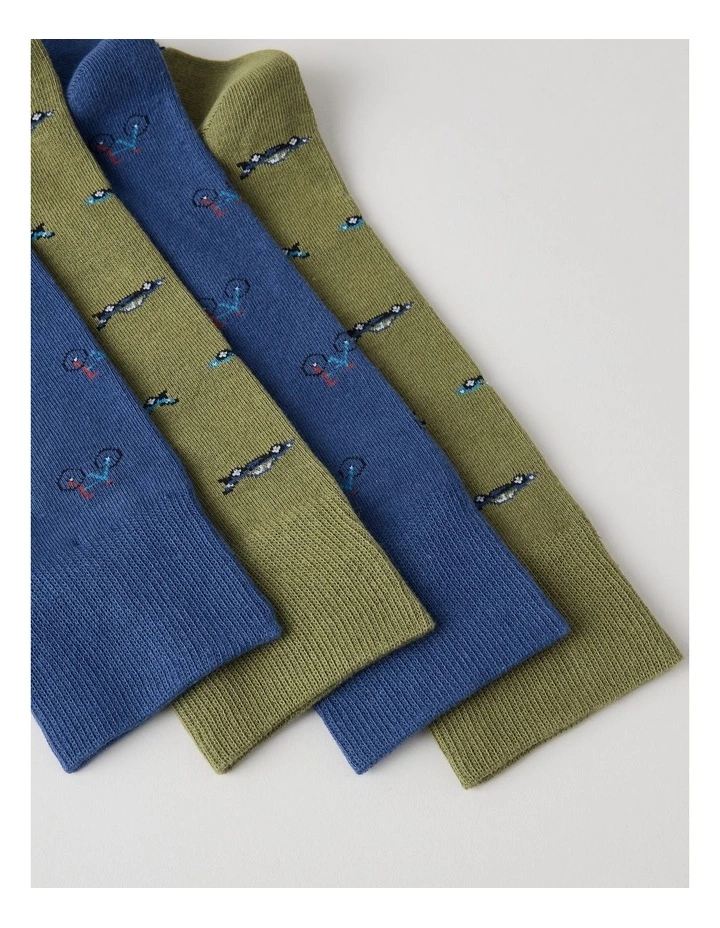 2 Pack Bike/Car Socks in Blue and Khaki image 2