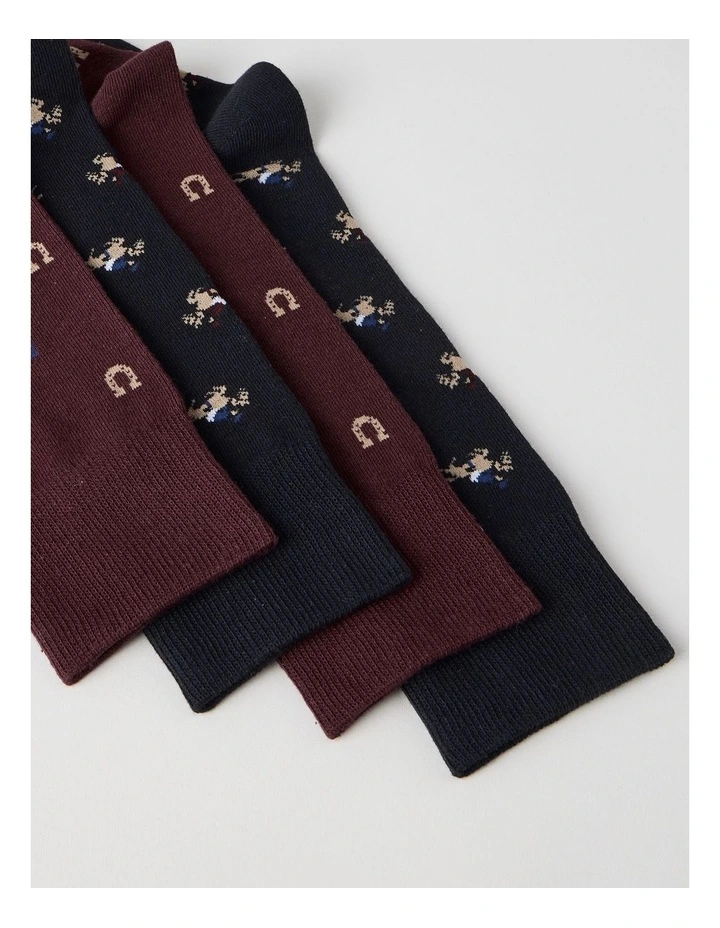 2 Pack at the Races Socks in Black and Andorra image 2