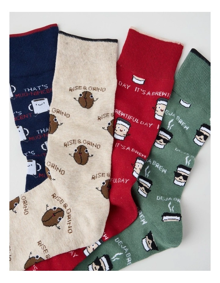 4 Pack Coffee Brew Socks image 2