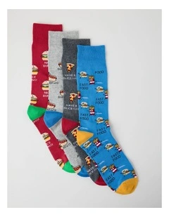 4 Pack Fast Food Socks