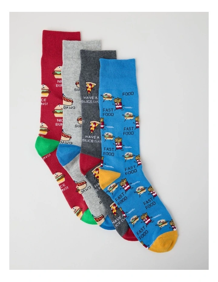 4 Pack Fast Food Socks image 1