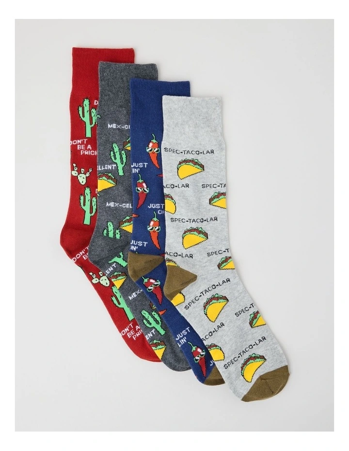 4 Pack TexMex Crew Socks image 1