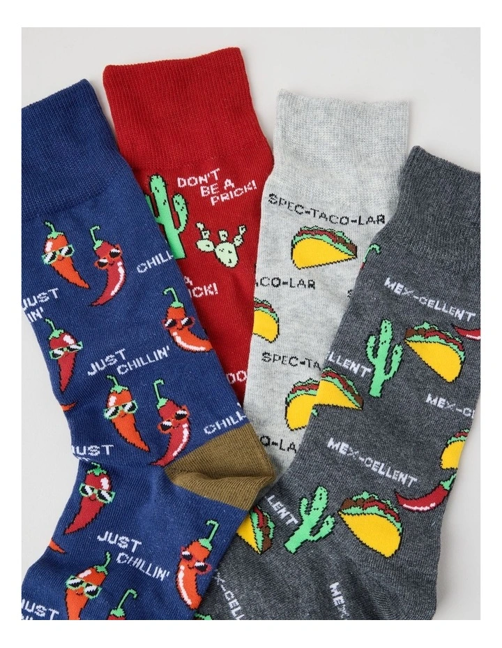 4 Pack TexMex Crew Socks image 2