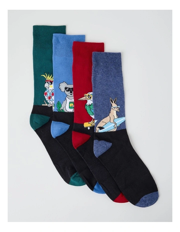 4 Pack Aussie Animal Socks image 1