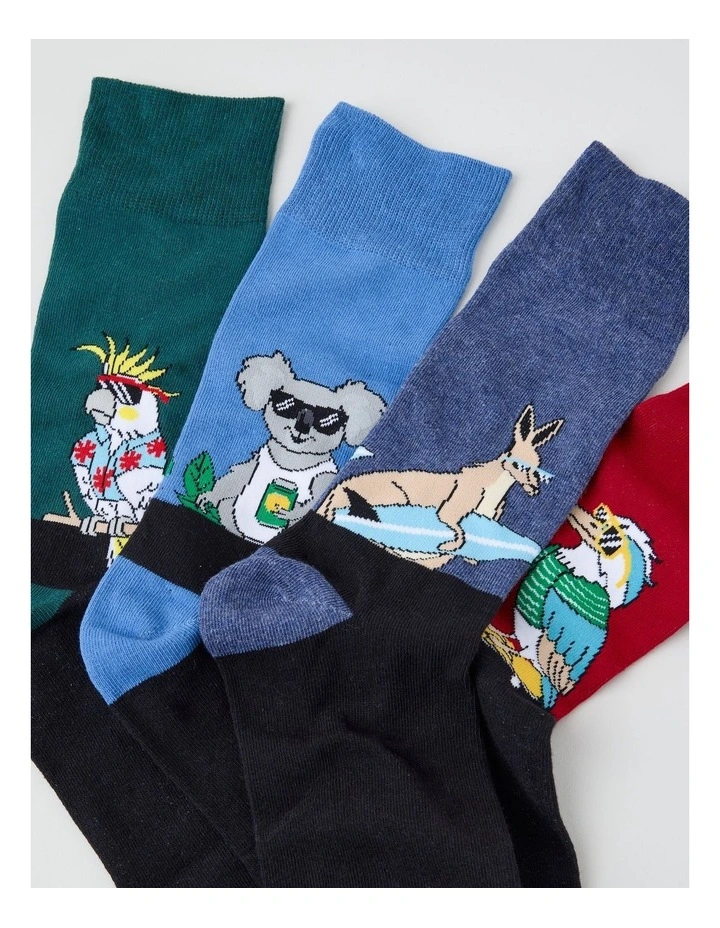 4 Pack Aussie Animal Socks image 2