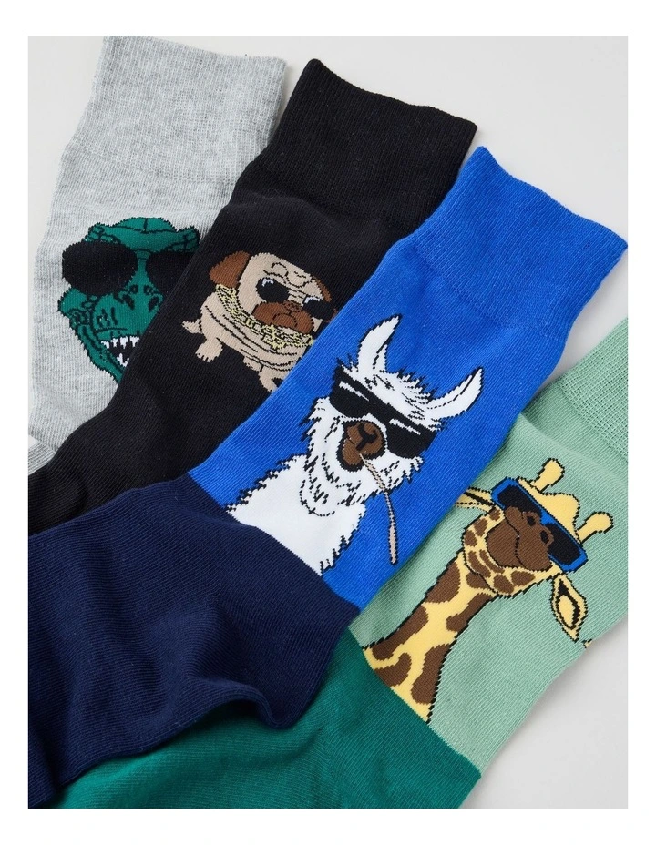 4 Pack Animal Crew Socks image 2