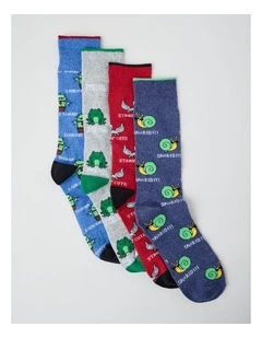 4 Pack Positive Vibes Socks