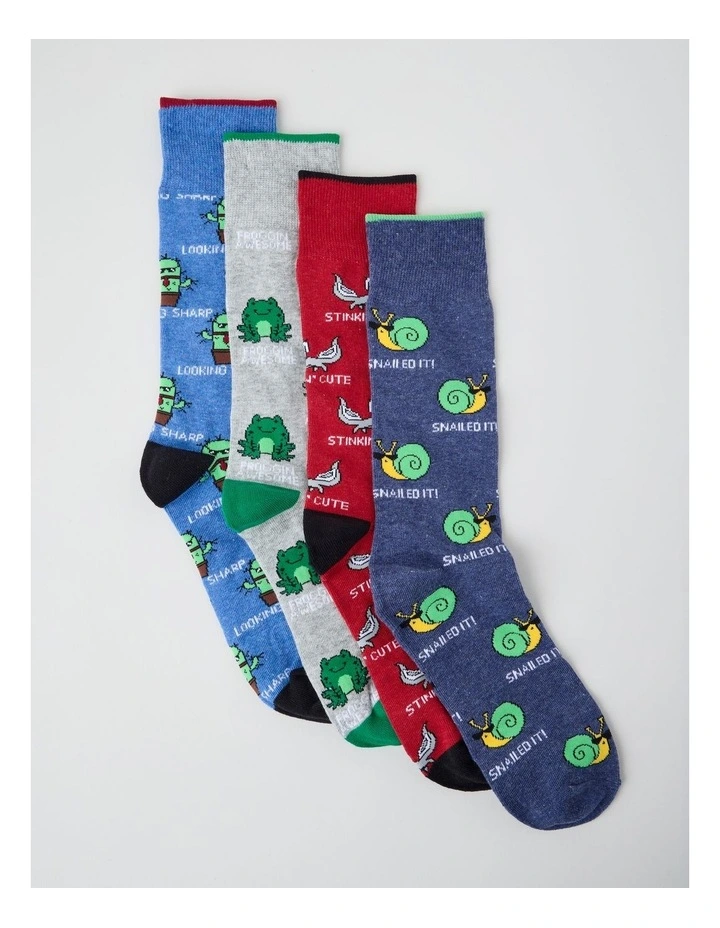 4 Pack Positive Vibes Socks image 1