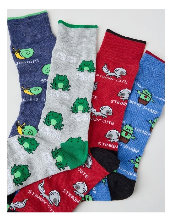 4 Pack Positive Vibes Socks image 2
