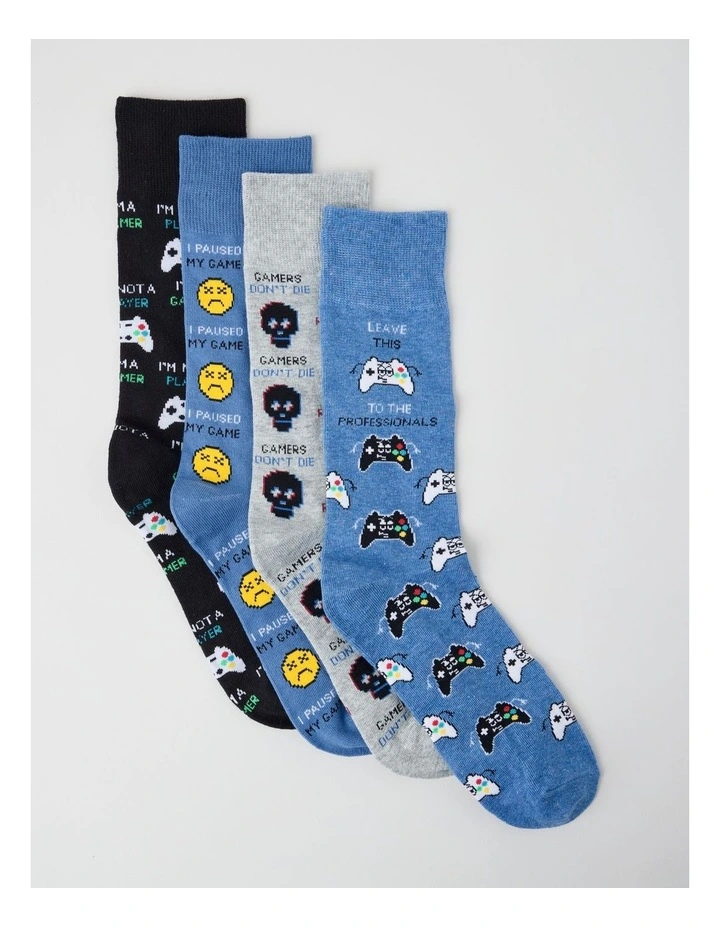 4 Pack Gamer Socks image 1