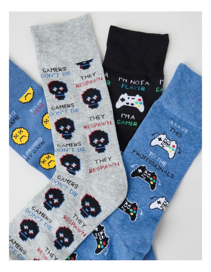 4 Pack Gamer Socks image 2