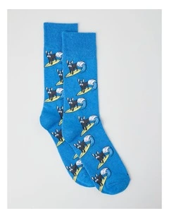 Surfing Dog Cotton Socks