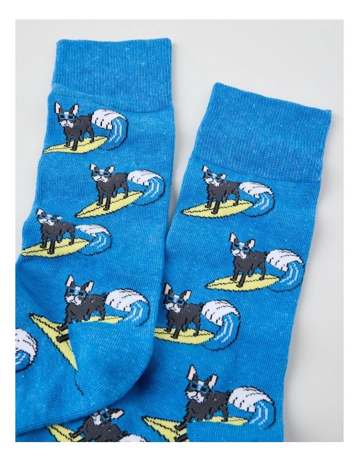 Surfing Dog Cotton Socks image 2