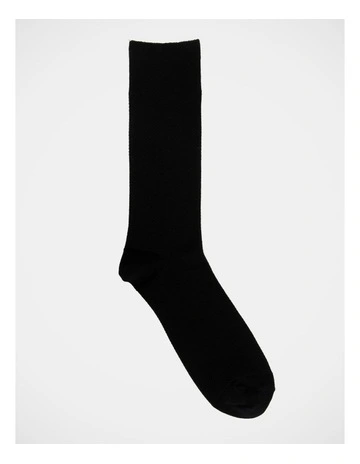 Cotton Waffle Business Sock Black