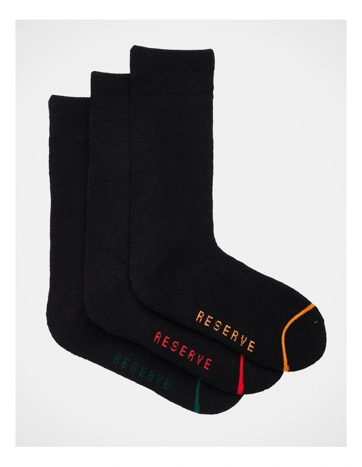 Thermal Sock Thick 3 Pack in Black image 1