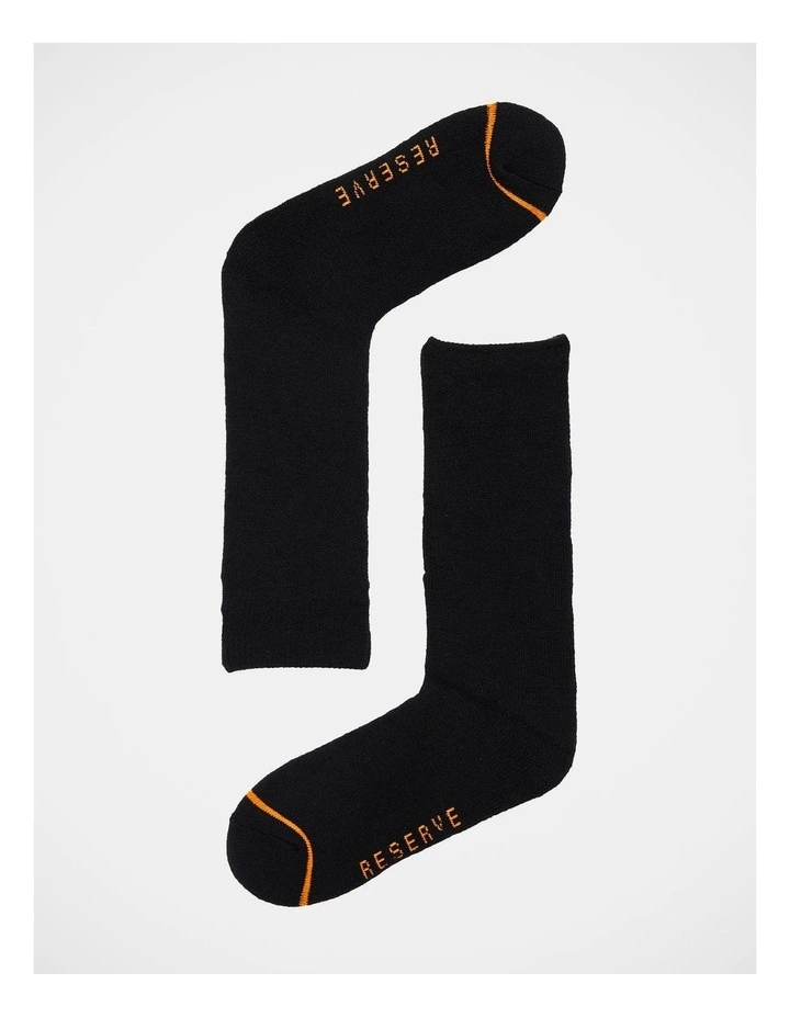 Thermal Sock Thick 3 Pack in Black image 2
