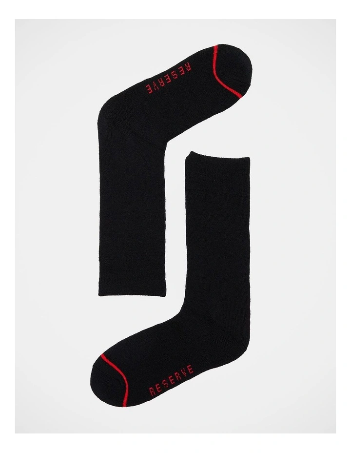 Thermal Sock Thick 3 Pack in Black image 3