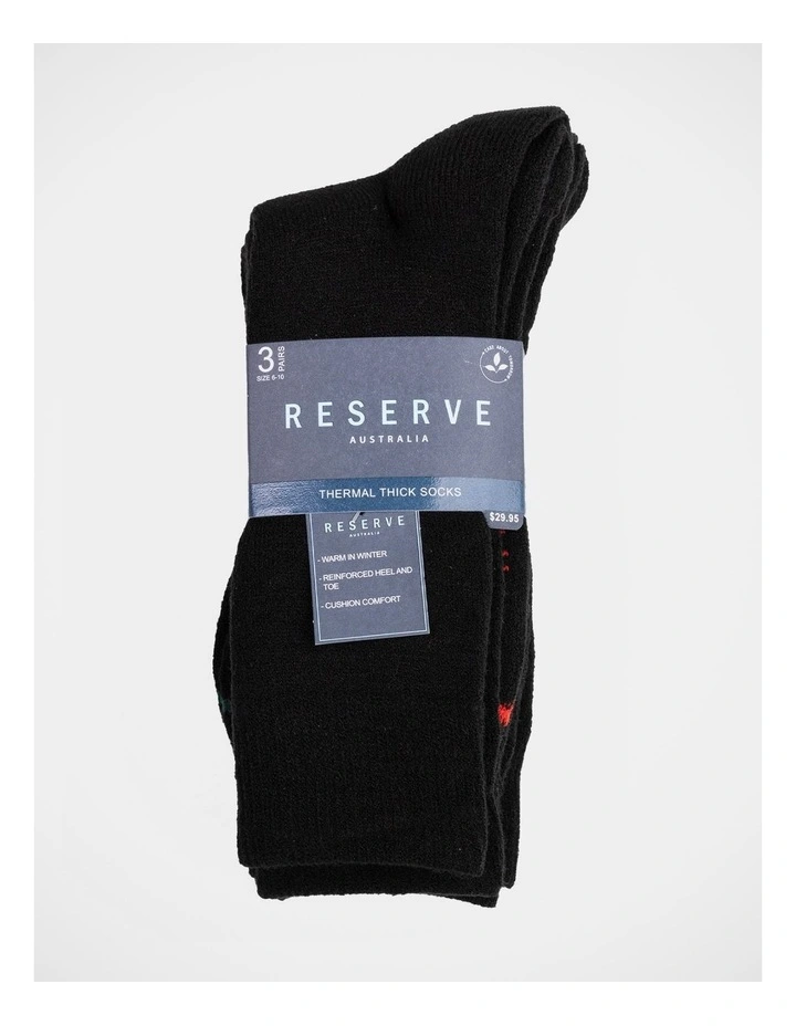 Thermal Sock Thick 3 Pack in Black image 5