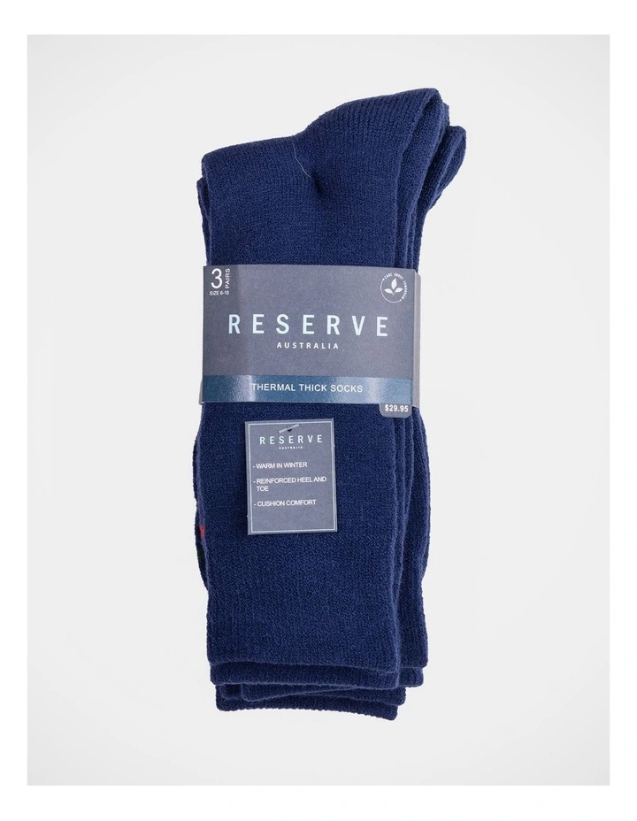 Thermal Sock Thick 3 Pack in Navy image 5