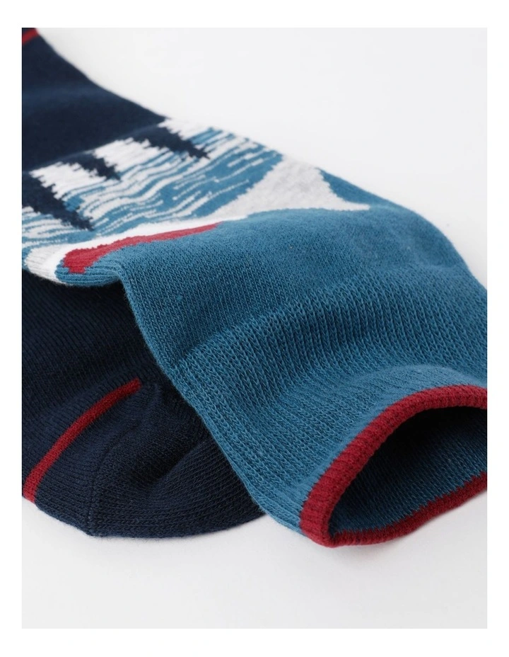 Scenic Crew Length Socks in French Navy image 2