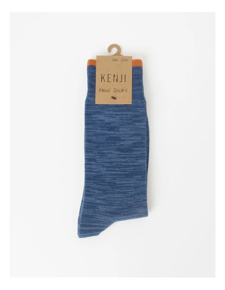 1 Pair Random Plated Crew Length Socks in Blue image 3