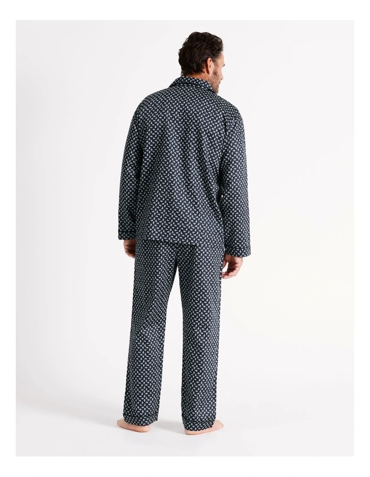 Long Sleeve Sateen PJ Set Paisley in Light Navy image 4