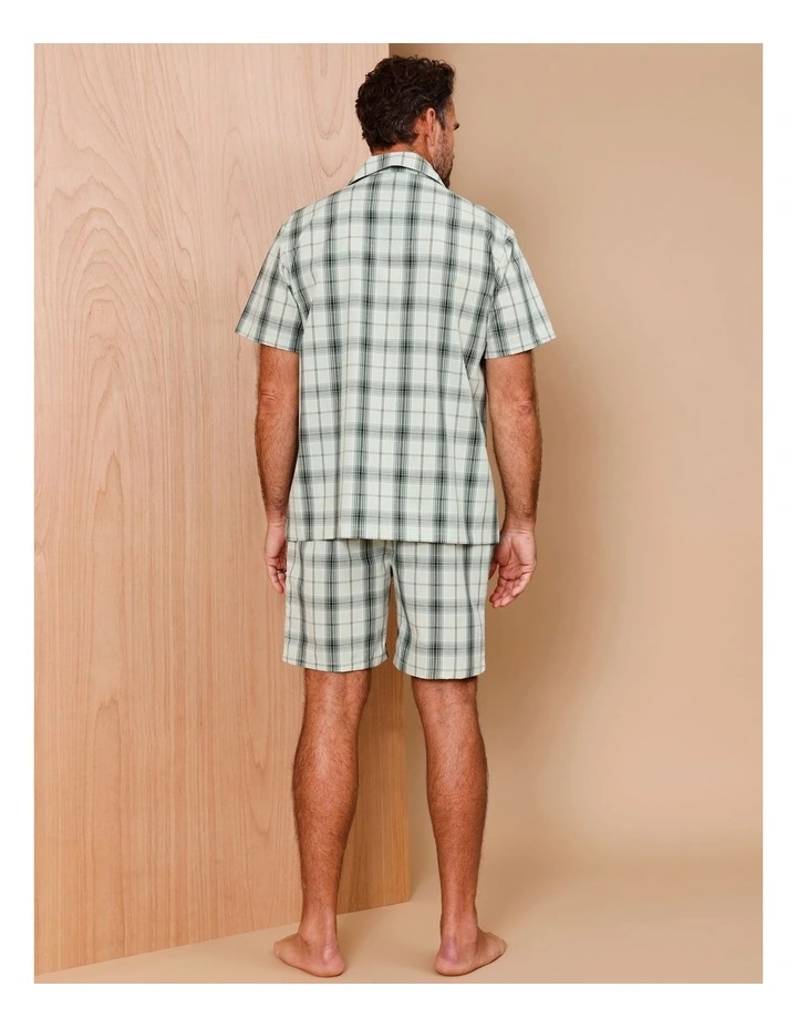 Reserve Short Sleeve Organic Pyjama Set Noah Check in Green MYER