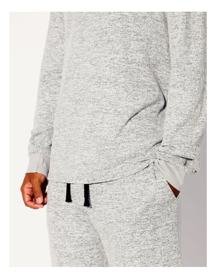 Plain Cozy Knit PJ Set in Grey Marle image 4