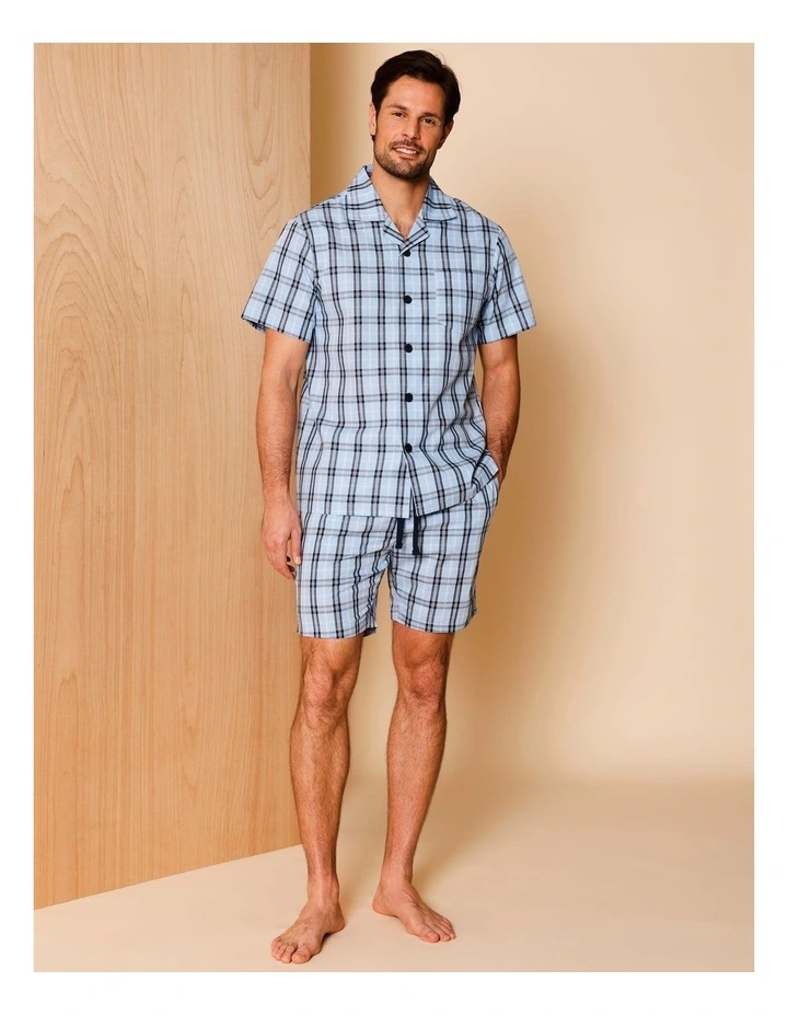 Short Sleeve Poplin PJ Set in Jess Check image 1