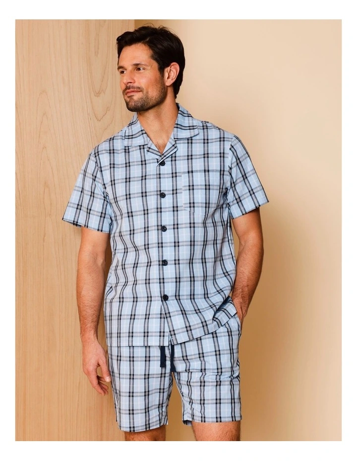 Short Sleeve Poplin PJ Set in Jess Check image 2