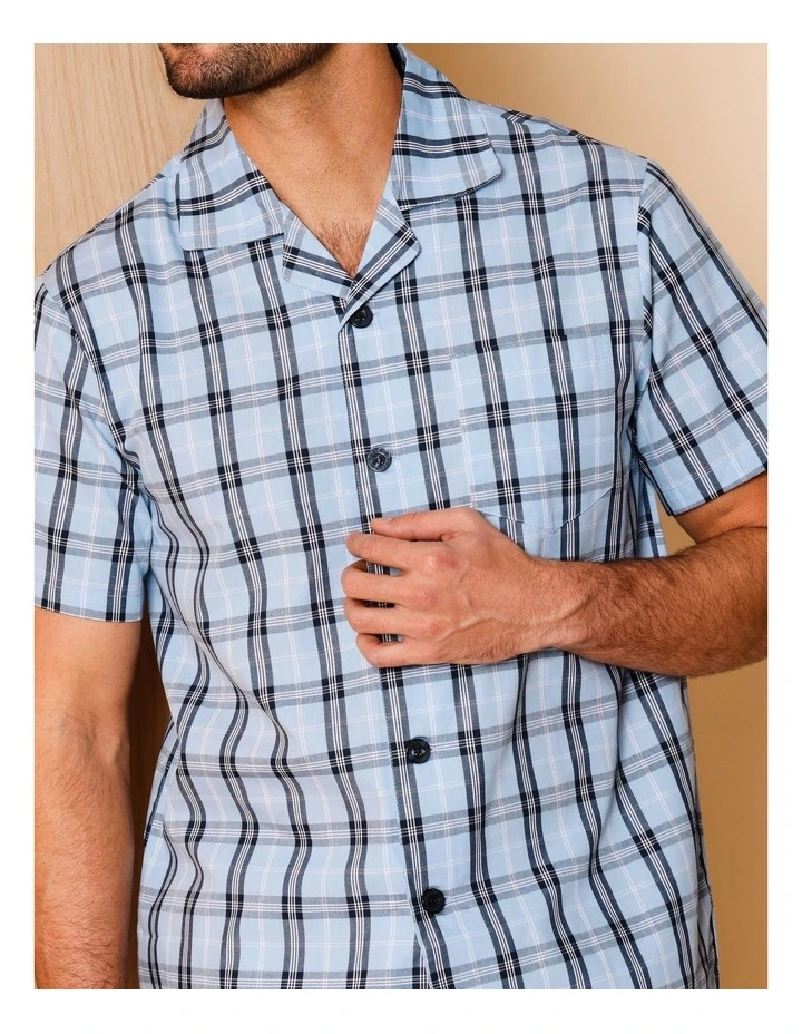 Short Sleeve Poplin PJ Set in Jess Check image 3