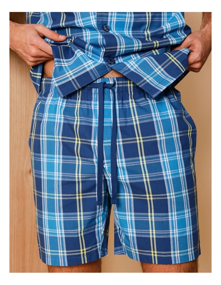 Tee & Poplin Short PJ Set Floral in Denim image 4