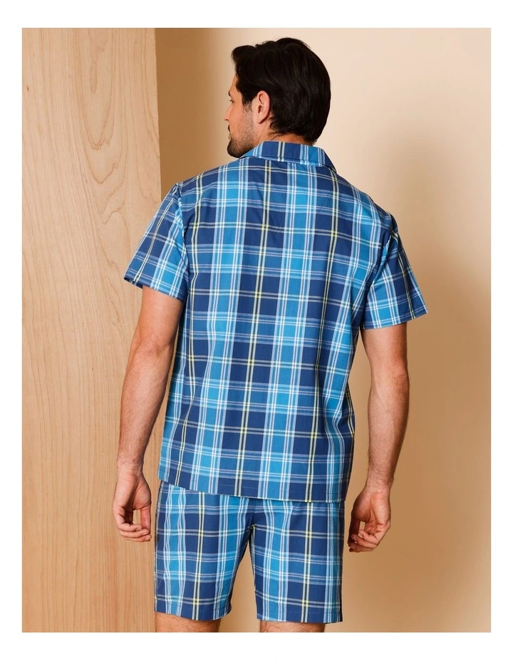 Tee & Poplin Short PJ Set Floral in Denim image 5