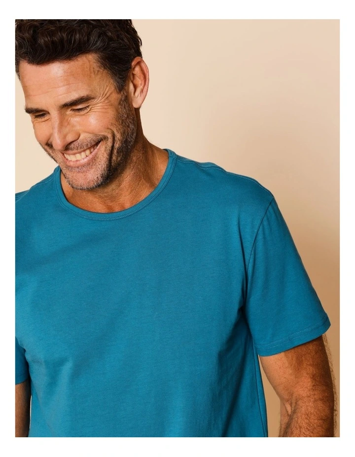 Tee & Poplin Short PJ Set in Green Check image 4