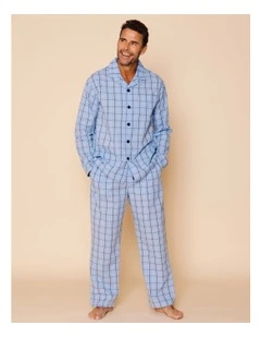 Long Sleeve Organic Cotton PJ Set in Window Check