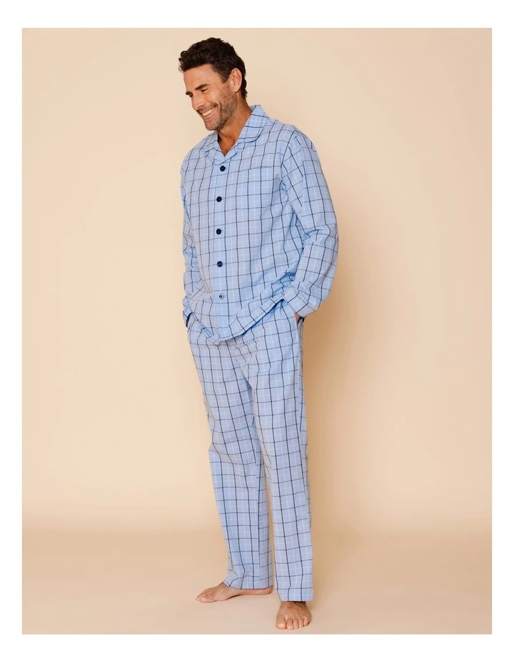 Long Sleeve Organic Cotton PJ Set in Window Check image 2