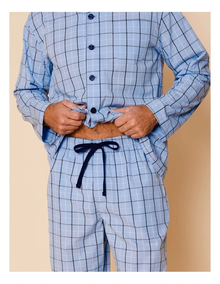 Long Sleeve Organic Cotton PJ Set in Window Check image 4