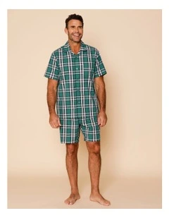 Short Sleeve Organic Cotton PJ Set in Check