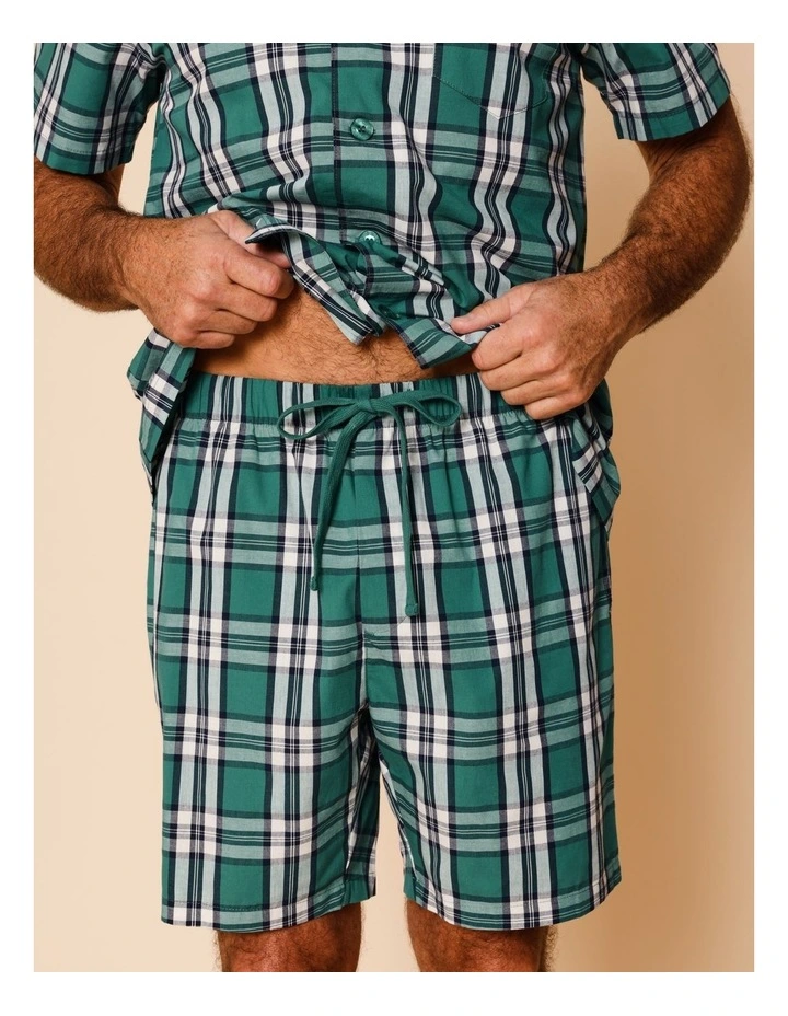 Short Sleeve Organic Cotton PJ Set in Check image 3