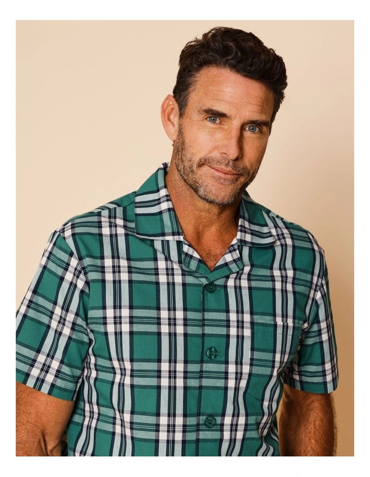 Short Sleeve Organic Cotton PJ Set in Check image 4
