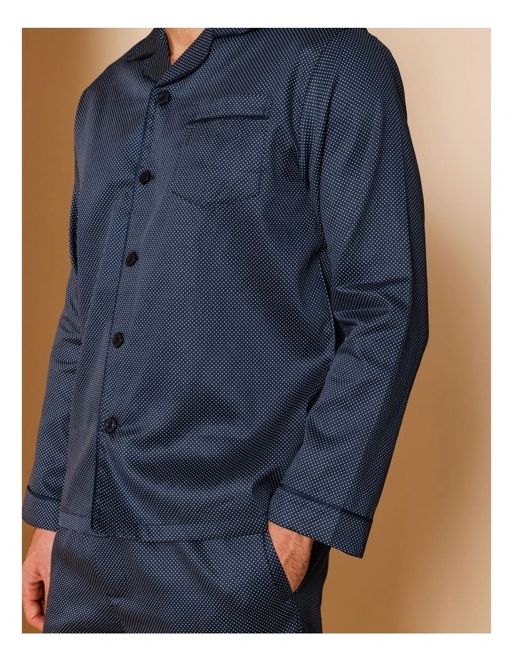 Long Sleeve Cotton Sateen PJ Set in Pinspot image 2