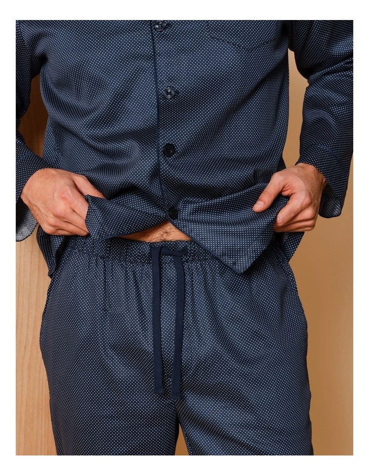 Long Sleeve Cotton Sateen PJ Set in Pinspot image 5