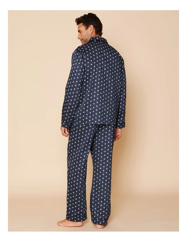 Long Sleeve Cotton Sateen PJ Set in Geo image 5